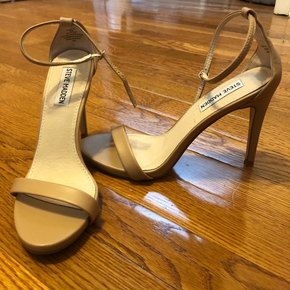 Steve Madden Stecy Heel Sandal Nude size 8